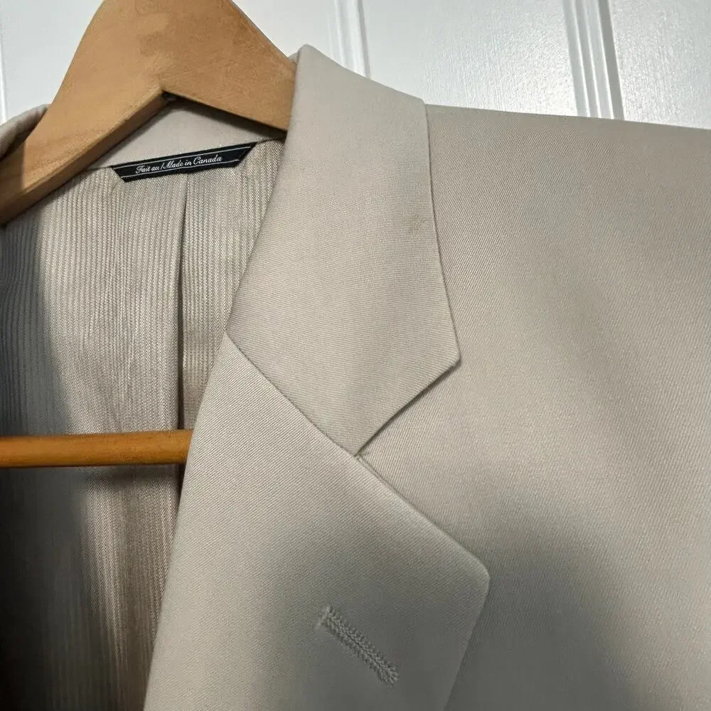 Jack Victor Lord & Taylor Super 120s Wool Blazer 44L Tan Sport Coat Old Money